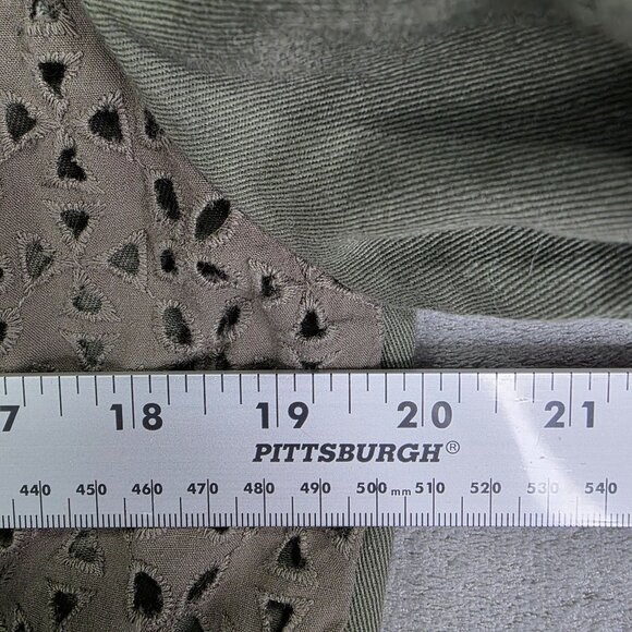 Womens Francescas Harper Olive Green Utility Jacket Lace Cutout Full Zip Size L - Picture 8 of 10